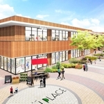「駅ソト」の商業施設「夙川グリーンプレイス」の完成予想図（ＪＲ西日本提供）