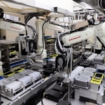 コンテナの中で稼働する検査ロボットのイメージ（川崎重工業提供）