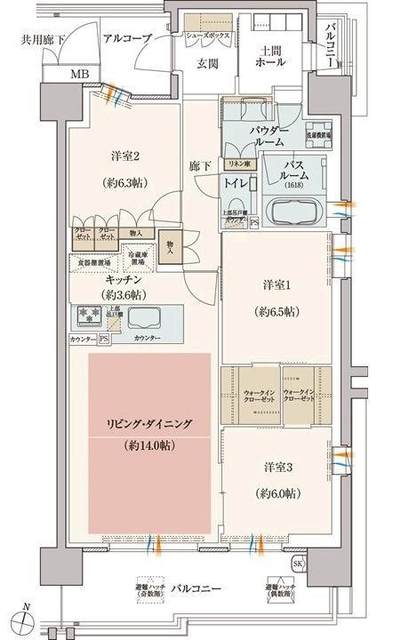 土間のある「プレミスト神戸学園東町」の間取り図（公式ホームページから）