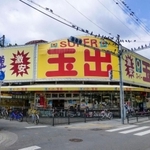 派手な看板で知られる「スーパー玉出」の店舗＝大阪市西成区