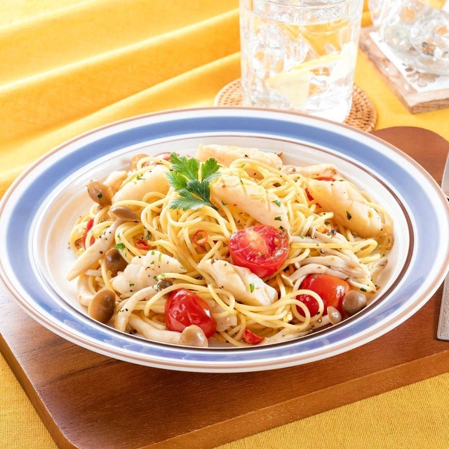 「だいたいイカ」を使ったパスタ（カネテツデリカフーズ提供）