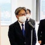 開所式であいさつするシンエイ動画の梅澤道彦社長＝神戸市中央区海岸通