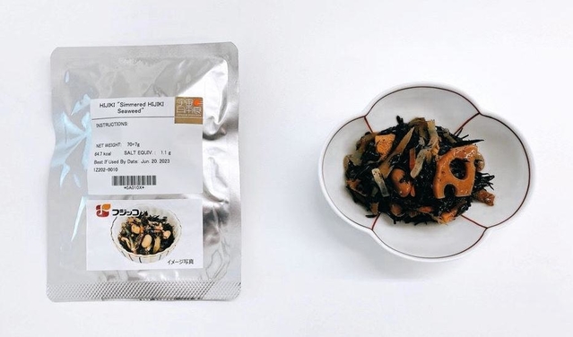 宇宙日本食に認証された「ひじき煮」（フジッコ提供）