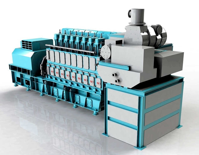 基本設計承認を取得した川崎重工業の船舶向け水素燃料エンジンのイメージ図（川重提供）
