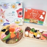 まねき食品、淡路屋がそれぞれ学生と開発を進めているちらしずし（左）といなりずしの弁当＝神戸市中央区加納町４、ＪＲ西日本兵庫支社