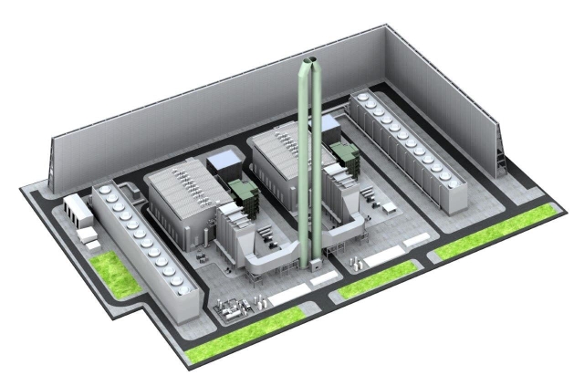 大阪ガスが姫路市で建設中の液化天然ガスを燃料とする火力発電所のイメージ（同社提供）
