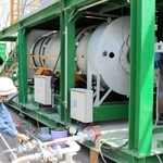 日工などが開発した水素バーナーを設置したアスファルトプラント＝茨城県土浦市