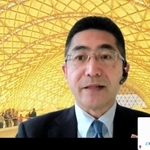 オンラインセミナーで、ドバイ万博でのビジネス交流の状況を紹介する日本国際博覧会協会の西本敬一・経営企画室上席審議役