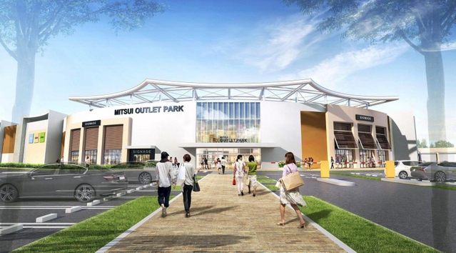 新たに公開された「三井アウトレットパーク　マリンピア神戸」のメインエントランスのイメージ（三井不動産提供）