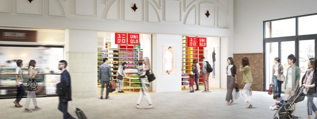 ９月１日にオープンするユニクロＪＲ神戸駅店のイメージ（ジェイアール西日本ファッショングッズ提供）
