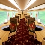 ＪＲ西日本の新観光列車「はなあかり」のグリーン車座席のイメージ（ｄｅｓｉｇｎｅｄ　ｂｙ　Ｙａｓｕｙｕｋｉ　ＫＡＷＡＮＩＳＨＩ　＋　ＩＣＨＩＢＡＮＳＥＮ／ｎｅｘｔｓｔａｔｉｏｎｓ）
