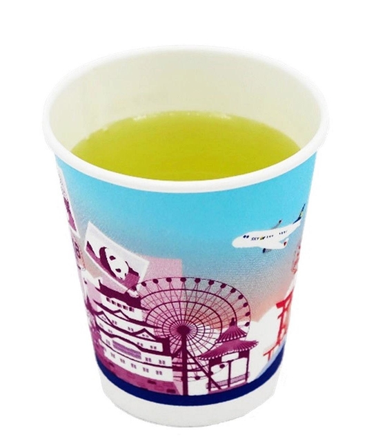 スカイマーク機内で３月から無償提供される茨城県特産の「さしま茶」（同社提供）