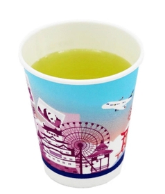 スカイマーク機内で３月から無償提供される茨城県特産の「さしま茶」（同社提供）