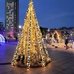 温かい光が人々の心を癒やしたイベント「ＢＥ　ＴＨＥ　ＬＩＧＨＴ」＝神戸市中央区波止場町、神戸メリケンパーク