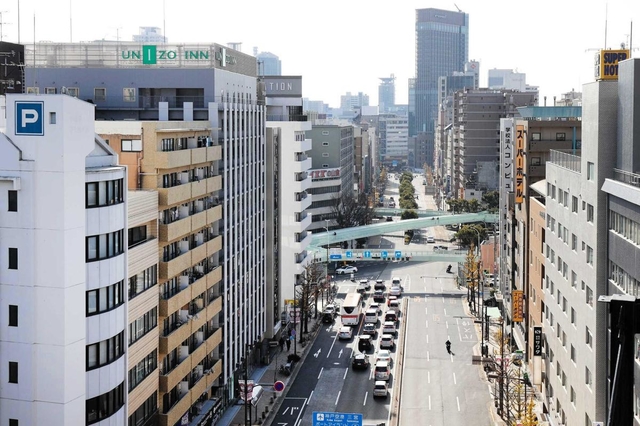 生田川跡地にできたフラワーロード。葺合区と生田区の境界だった