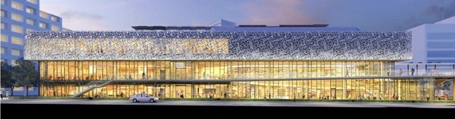 西神中央駅前にできる新施設の外観（神戸市提供のイメージ図）