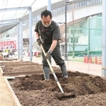 ノエビアスタジアム神戸の東側にオープンする貸農園「ノエスタ農園」＝神戸市兵庫区御崎町１（撮影・後藤亮平）