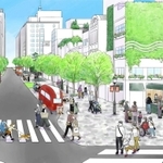 三宮中央通りの将来像を描いた図（まちづくり協議会提供）