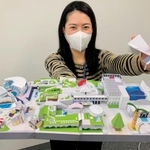 須磨海浜水族園を再現したペーパークラフトの試作品