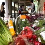 定番品も、減農薬など生で味わえるようこだわって栽培した野菜が並ぶ＝神戸市中央区