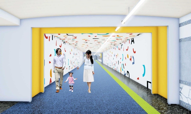 リニューアル後の同地下通路のイメージ（神戸市提供）