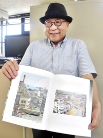 神戸市西区広報紙のイラスト企画を手掛けるイラストレーターのよひなよしかずさん＝神戸市西区玉津町小山