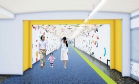 リニューアル後の同地下通路のイメージ（神戸市提供）