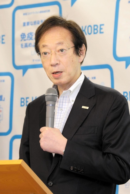 会見を行う神戸市の久元喜造市長