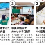 マイ避難マップ作りの説明会の内容を記したチラシ（抜粋）