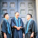「kobe寺ｓ」の（左から）副一道さん、津守秀俊さん、藤山宣基さん＝神戸市内（津守さん提供）