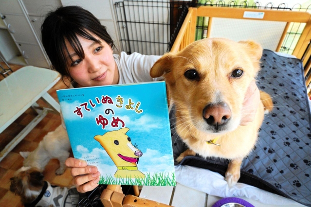 自らの足で散歩することを夢見る雑種のきよし＝神戸市北区北五葉６