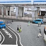 神戸市が最初に示した古堂交差点改修後のイメージ。北向き一方通行の道を通す案だった（神戸市提供）
