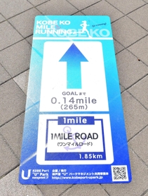 １マイルのコースを示したマイルランシート＝メリケンパーク