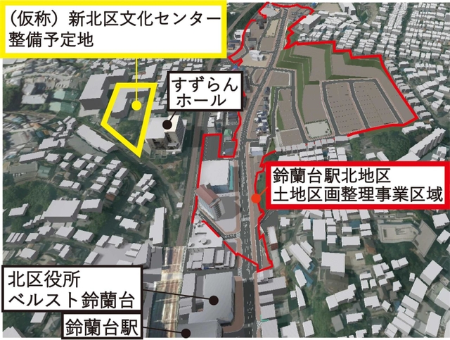 鈴蘭台駅周辺の整備予定（神戸市提供）