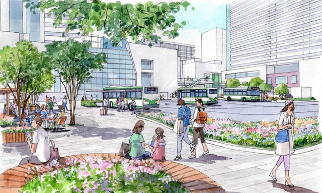 駅前広場の完成イメージ（神戸市都市局提供）