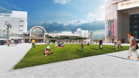 芝生が整備されるプレンティ広場のイメージ（神戸市提供）