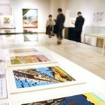 兵庫県内の風景などを描写した川西英の作品が並ぶ＝神戸ゆかりの美術館