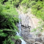 水が豊富なときだけ見られる「五本松かくれ滝」＝神戸市中央区葺合町