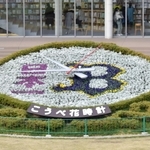 オリックスのロゴマークを表現したこうべ花時計＝神戸市中央区加納町６