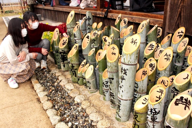 絆」「心」「未来」…竹灯籠に願い込め 阪神・淡路大震災の行事向け