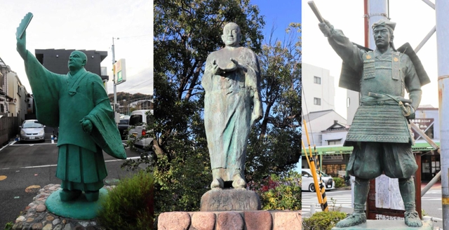 兵庫区内にある３体の平清盛像。ゆかりの深さが分かる