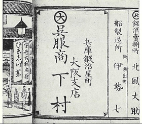 兵庫店時代の広告。「下村」は店主の名（Ｊ・フロントリテイリング史料館提供）