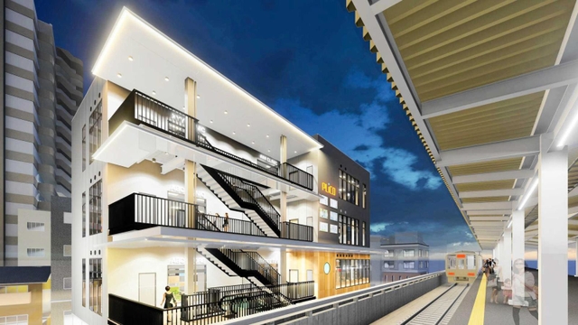 ＪＲ垂水駅南側に建設される商業施設の外観イメージ（ＪＲ西日本アーバン開発提供）