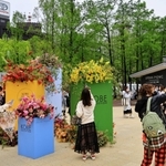 リニューアルされた東遊園地では初開催。花などで彩られ、イベントは盛り上がった