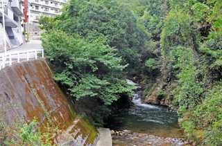 男子高校生が溺れた住吉川上流部＝神戸市東灘区