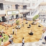 プレンティ一番館屋外の「アトリウムコート」のリニューアルイメージ（こうべ未来都市機構提供）