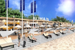 須磨海づり公園の海浜広場のリニューアルイメージ（神戸市提供）