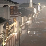スズラン灯の灯りで彩られた夜の神戸元町商店街（神戸元町商店街連合会提供）