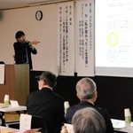 「人生会議」の意義について語る筑波大・木澤義之教授ら＝神戸駅前研修センター