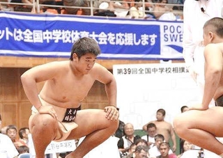 中学時代、相撲の全国大会に臨む具智元＝鹿児島県（川田繁秋さん提供）